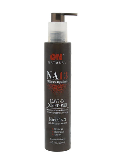 ON Natural NA13 Leave-In Conditioner – Black Castor & Brazilian Keratin (8 fl oz) - ANNS BEAUTY SUPPLY